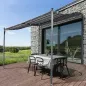 Cenador de Jardín 3x3 m Pérgola con Toldo y 16 Orificios de Drenaje para Patio Terraza Metal y Poliéster 180 g/m² Resistente Gri