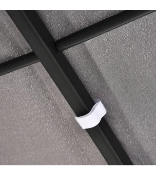 Cenador de Jardín 3x3 m Pérgola con Toldo y 16 Orificios de Drenaje para Patio Terraza Metal y Poliéster 180 g/m² Resistente Gri