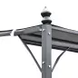 Cenador de Jardín 3x3 m Pérgola con Toldo y 16 Orificios de Drenaje para Patio Terraza Metal y Poliéster 180 g/m² Resistente Gri