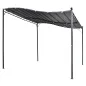 Cenador de Jardín 3x3 m Pérgola con Toldo y 16 Orificios de Drenaje para Patio Terraza Metal y Poliéster 180 g/m² Resistente Gri