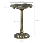 Baño para Pájaros de Jardín Exterior 71 cm con Diseño Hoja de Loto y Acabado Envejecido Ligero y Resistente Bronce