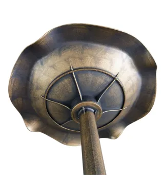 Baño para Pájaros de Jardín Exterior 71 cm con Diseño Hoja de Loto y Acabado Envejecido Ligero y Resistente Bronce