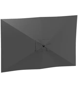 Toldo de Recambio de Sombrilla de 3x2 m Toldo de Repuesto para Sombrilla con Ventilación Superior Protección UV 50+ Gris