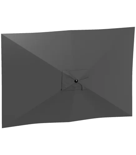Toldo de Recambio de Sombrilla de 3x2 m Toldo de Repuesto para Sombrilla con Ventilación Superior Protección UV 50+ Gris