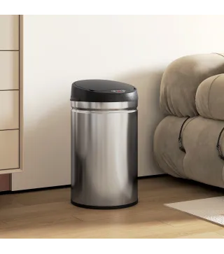 Cubo de Basura Cocina Automático 30 L Sensor Infrarrojo Cierre Automático Antihuellas Acero Inoxidable Plata