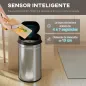 Cubo de Basura Cocina Automático 30 L Sensor Infrarrojo Cierre Automático Antihuellas Acero Inoxidable Plata