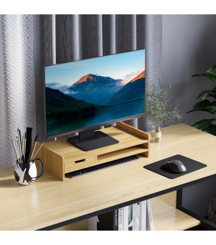 Monitor Soporte de Bambú