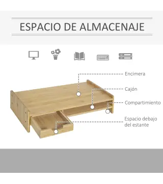 Monitor Soporte de Bambú