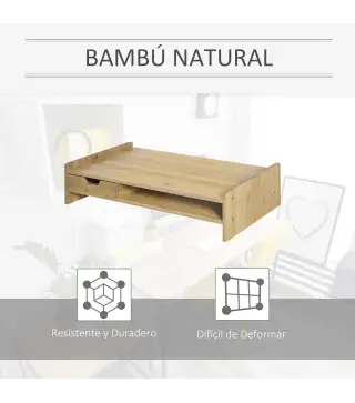 Monitor Soporte de Bambú