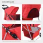 Carrito para Perros con Toldo Ajustable Cesta de Almacenaje y Ruedas con Freno Tela Oxford 77x45x99,5 cm Rojo