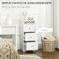 Armario de Almacenamiento Cajonera Blanca Cómoda con 3 Cajones para Cocina Comedor Salón Dormitorio 29,8x29,8x68,5 cm Armario de Almacenamiento Cajonera Blanca Cómoda con 3 Cajones para Cocina Comedor Salón Dormitorio 29,8x29,8x68,5 cm