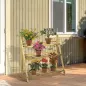 Soporte para Plantas de Madera de 3 Niveles para Interior y Exterior Terraza Jardín 100x37x93 cm Carbonizado
