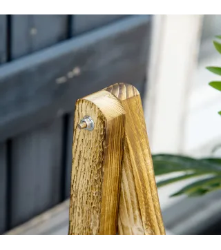 Soporte para Plantas de Madera de 3 Niveles para Interior y Exterior Terraza Jardín 100x37x93 cm Carbonizado