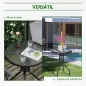 Mesa de Jardín Redonda con Encimera de Vidrio Templado Decorativa y Marco de Metal para Patio Terraza Balcón Comedor Ø60x70 cm N