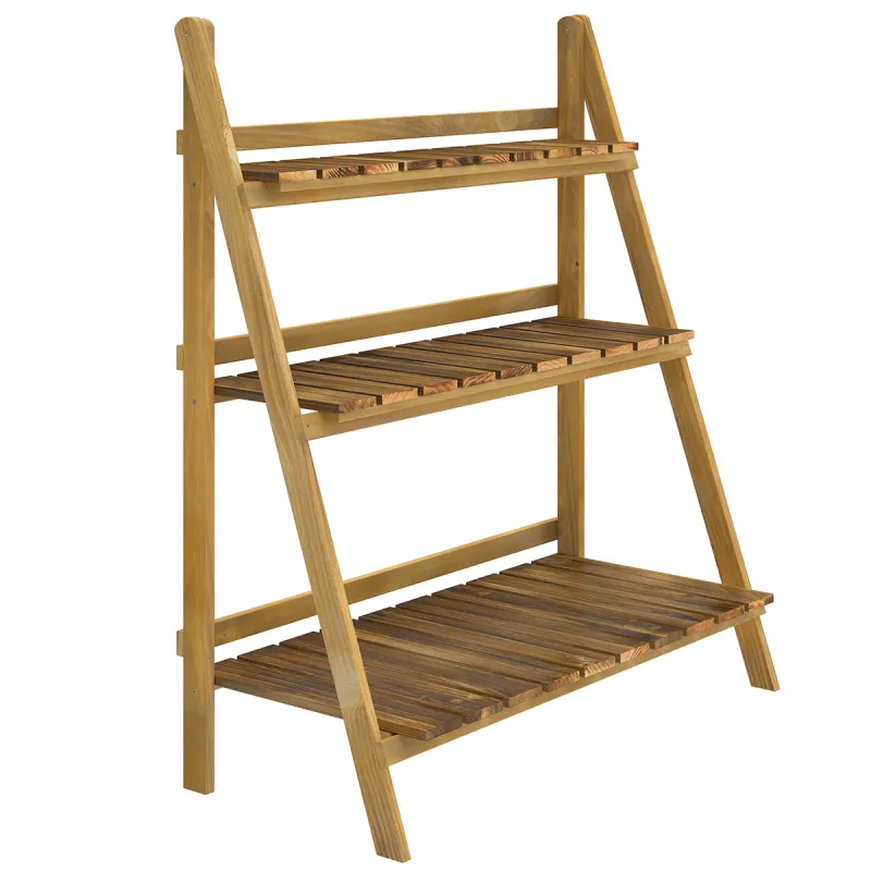 Soporte para Plantas de Madera de 3 Niveles Estantería para Plantas Plegable Soporte para Macetas 80x37x93 cm Natural Soporte para Plantas de Madera de 3 Niveles Estantería para Plantas Plegable Soporte para Macetas 80x37x93 cm Natural