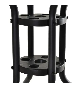 Mesa de Jardín Redonda Mesa Comedor de Cristal Templado con Agujero para Sombrilla y Estructura Metálica para Patio Terraza Balc