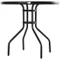 Mesa de Jardín Redonda Mesa Comedor de Cristal Templado con Agujero para Sombrilla y Estructura Metálica para Patio Terraza Balc