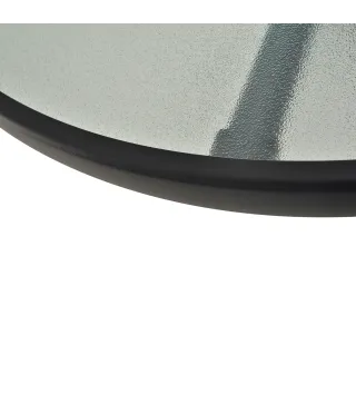 Mesa de Jardín Redonda Mesa Comedor de Cristal Templado con Agujero para Sombrilla y Estructura Metálica para Patio Terraza Balc