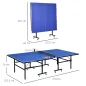 Mesa de Ping Pong Plegable con Ruedas para Interior y Exterior con Red Palas y Pelota 274x152,5x76 cm Azul