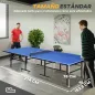 Mesa de Ping Pong Plegable con Ruedas para Interior y Exterior con Red Palas y Pelota 274x152,5x76 cm Azul