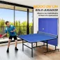 Mesa de Ping Pong Plegable con Ruedas para Interior y Exterior con Red Palas y Pelota 274x152,5x76 cm Azul