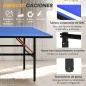 Mesa de Ping Pong Plegable con Ruedas para Interior y Exterior con Red Palas y Pelota 274x152,5x76 cm Azul