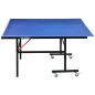 Mesa de Ping Pong Plegable con Ruedas para Interior y Exterior con Red Palas y Pelota 274x152,5x76 cm Azul