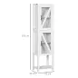 Columna de Baño Estantería para Baño con 2 Puertas Estantes Ajustables Armario Alto tipo Vitrina 45x30x170 cm Blanco