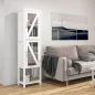 Columna de Baño Estantería para Baño con 2 Puertas Estantes Ajustables Armario Alto tipo Vitrina 45x30x170 cm Blanco