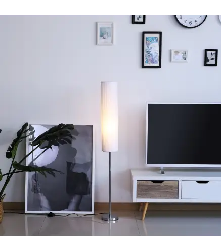 Lámpara de Pie Moderna para Dormitorio Estudio Salón (2 E27 Bombilla) Interruptor de y Bajo Consumo con Base de Acero In