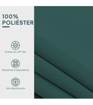 Techo de Repuesto para Toldo 282x250 cm con Protección UV 50+ Impermeable para Patio Terraza Jardín Verde