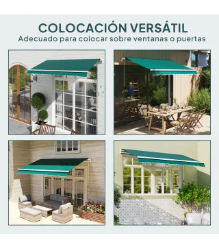 Techo de Repuesto para Toldo 282x250 cm con Protección UV 50+ Impermeable para Patio Terraza Jardín Verde