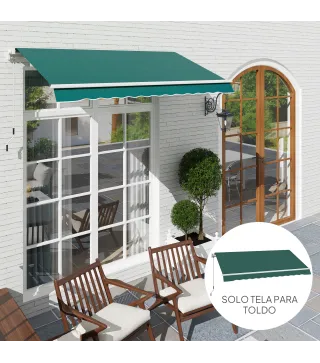 Techo de Repuesto para Toldo 282x250 cm con Protección UV 50+ Impermeable para Patio Terraza Jardín Verde