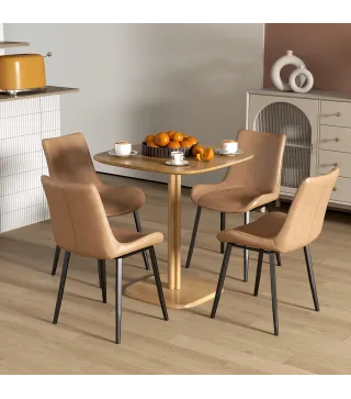 Mesa de Comedor de Madera Mesa de Cocina Cuadrada para 4 Personas para Espacios Pequeños 70x70x75 cm Madera Natural