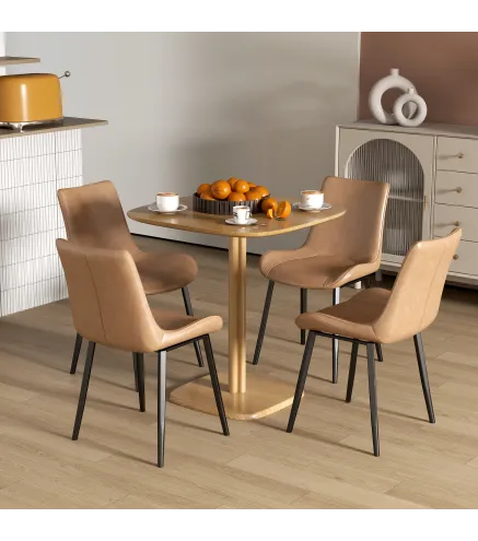Mesa de Comedor de Madera Mesa de Cocina Cuadrada para 4 Personas para Espacios Pequeños 70x70x75 cm Madera Natural