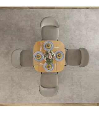 Mesa de Comedor de Madera Mesa de Cocina Cuadrada para 4 Personas para Espacios Pequeños 70x70x75 cm Madera Natural