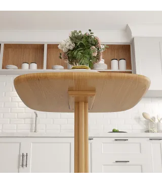 Mesa de Comedor de Madera Mesa de Cocina Cuadrada para 4 Personas para Espacios Pequeños 70x70x75 cm Madera Natural