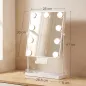 Hollywood Espejo de Maquillaje con Luz 9 Bombillas LED 3 Colores Interruptor Táctil Soporte para Teléfono Blanco
