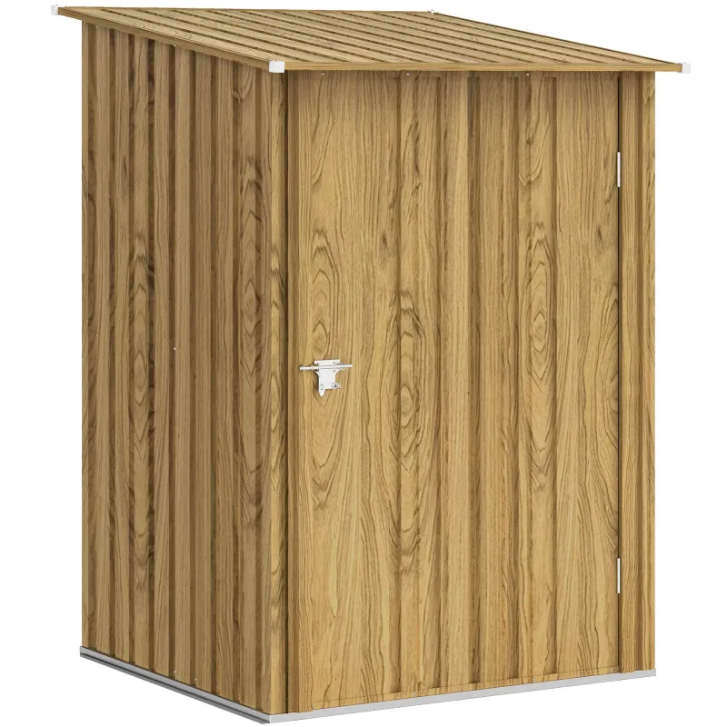 Caseta de Jardín Metálica 0,92 m² 100x103x160 cm con 1 Puerta y Cerradura para Almacenamiento Herramientas Marrón Claro
