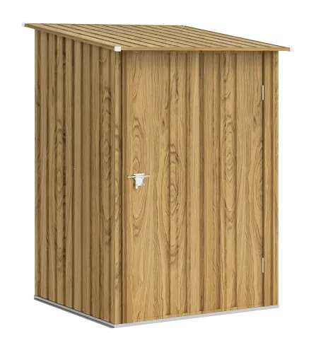 Caseta de Jardín Metálica 0,92 m² 100x103x160 cm con 1 Puerta y Cerradura para Almacenamiento Herramientas Marrón Claro