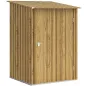 Caseta de Jardín Metálica 0,92 m² 100x103x160 cm con 1 Puerta y Cerradura para Almacenamiento Herramientas Marrón Claro