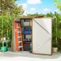 Caseta de Jardín Metálica 0,92 m² 100x103x160 cm con 1 Puerta y Cerradura para Almacenamiento Herramientas Marrón Claro