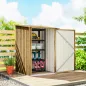 Caseta de Jardín Metálica 0,92 m² 100x103x160 cm con 1 Puerta y Cerradura para Almacenamiento Herramientas Marrón Claro