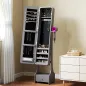 Espejo Joyero con Luces LED Armario Joyero con Espejo Entero de Ángulo Ajustable Cajón Luces Apagado Automático Gris