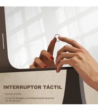 Espejo Joyero con Luces LED Armario Joyero con Espejo Entero de Ángulo Ajustable Cajón Luces Apagado Automático Gris