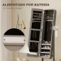 Espejo Joyero con Luces LED Armario Joyero con Espejo Entero de Ángulo Ajustable Cajón Luces Apagado Automático Gris