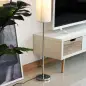 Lámpara de Pie Moderna para Dormitorio Estudio Salón (2 E27 Bombilla) Interruptor de y Bajo Consumo con Base de Acero Inoxidable