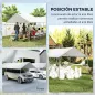 Carpa Garaje para Coche 3x6 m Cochera Portátil Impermeable con Toldo de Tela PE y Marco de Acero Galvanizado Blanco