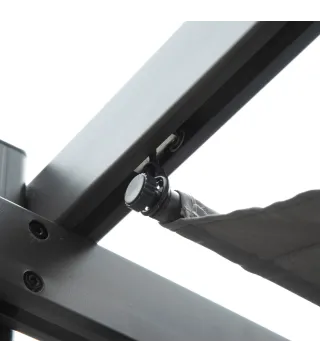 Pérgola de Jardín 3x3 m con Techo Retráctil Protección UPF30+ Drenaje Marco de Aluminio para Patio Exterior Gris Oscuro