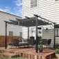 Pérgola de Jardín 3x3 m con Techo Retráctil Protección UPF30+ Drenaje Marco de Aluminio para Patio Exterior Gris Oscuro